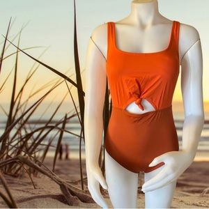 Beach Betty by miracle brands one piece two tone swimsuit